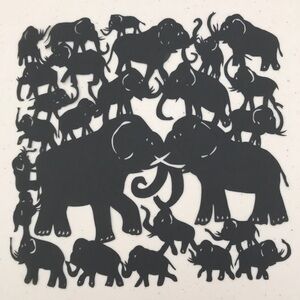 🔥ON SALE🔥Elephants 💖 Handmade PaperCut Silhouette Scherenschn…